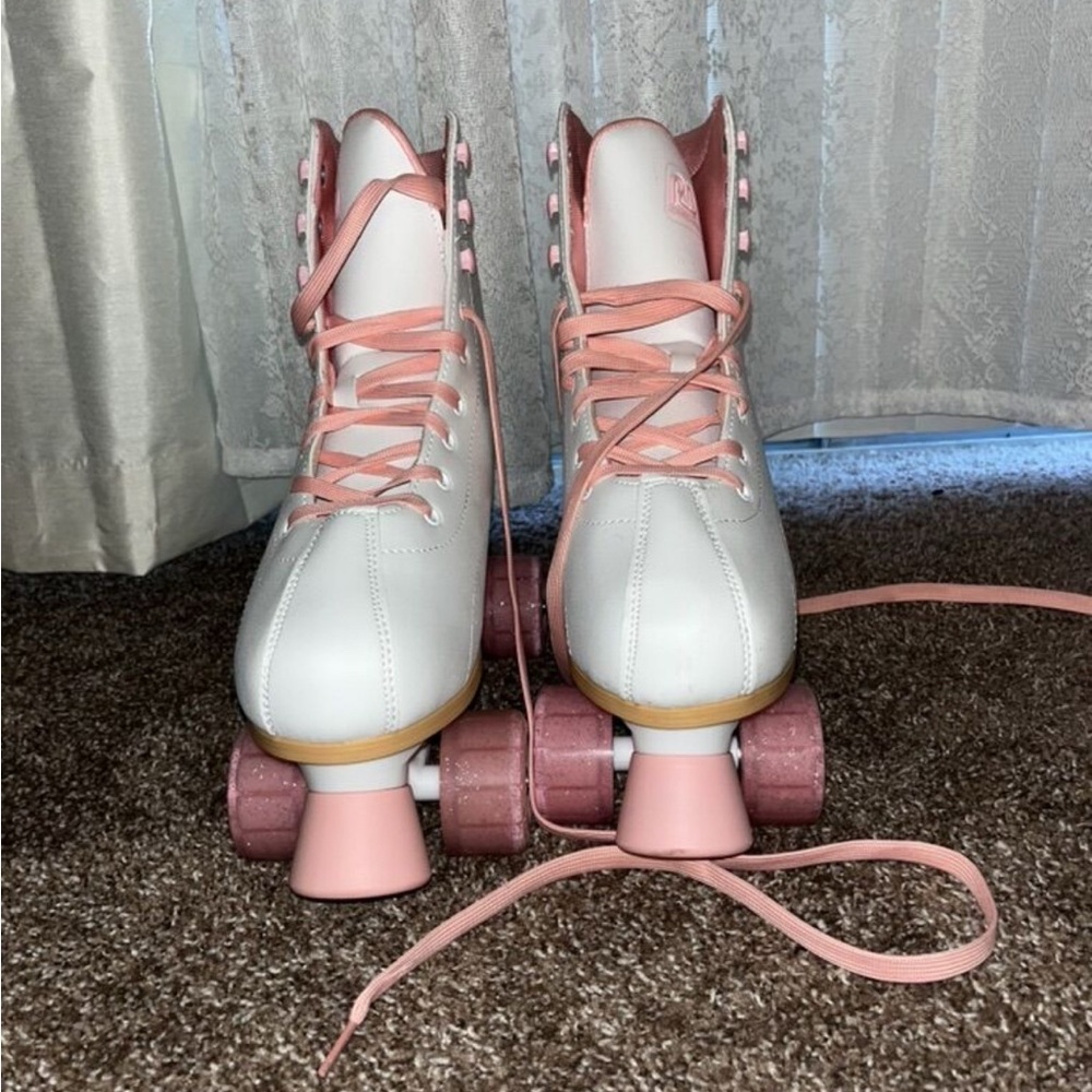 White and Pink Roller Skates